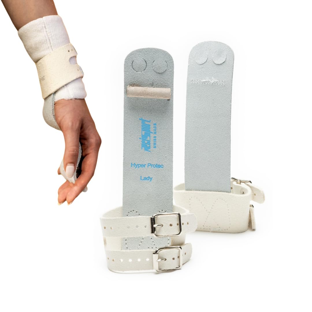 Reisport Protec Uneven Bar Gymnastics Grips for Women - Triple Strength Leather Hand Grips for Gymnastics Bars - Gymnastics Equipment & Accessories