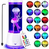 JSOT Jellyfish Decor Lamp 16 Colorful Changing with 4 Light Modes for Christmas Gift, Jellyfish Aquarium Nights Light with Remote Control USB/Battery for Children's, Adult's Gift. (White)