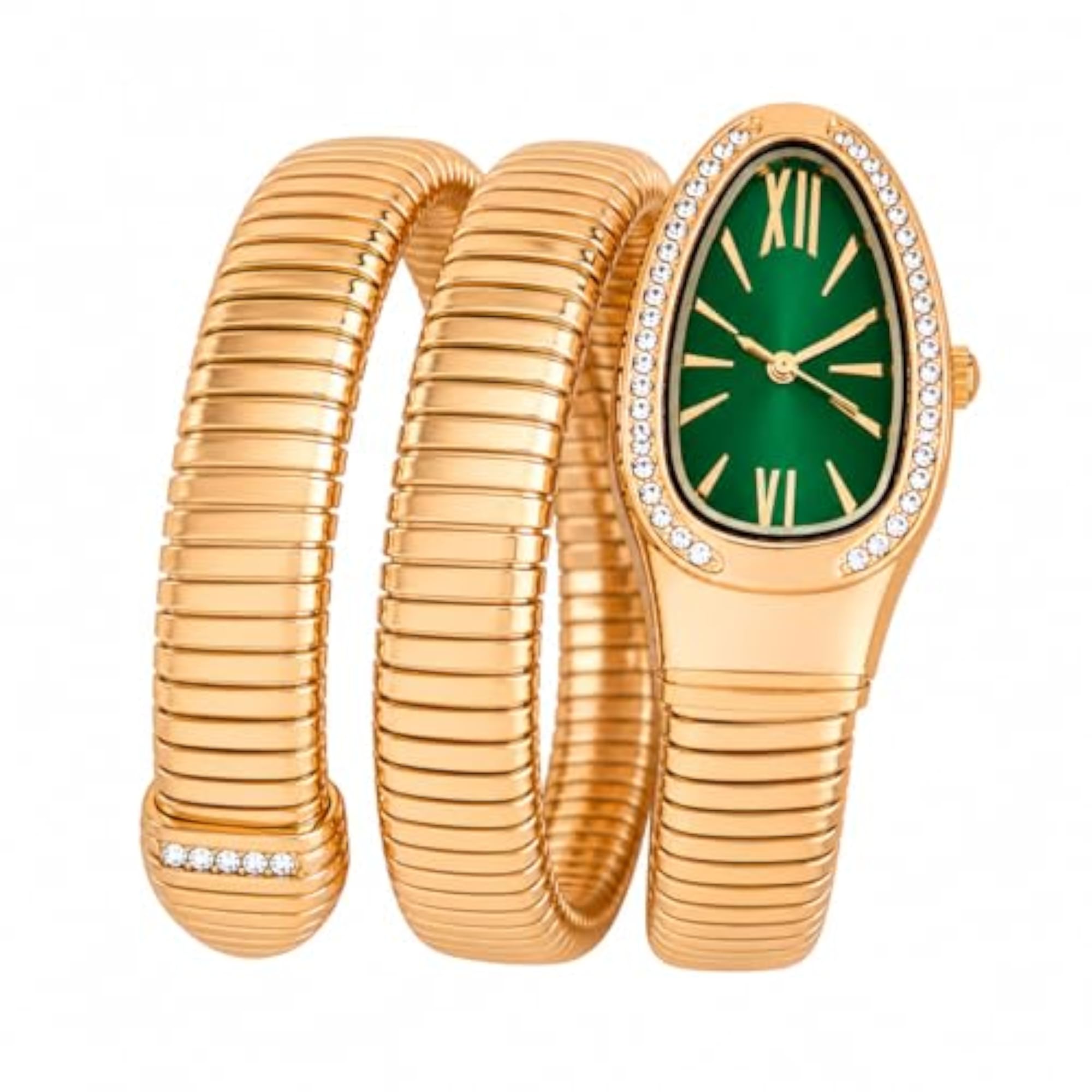 Women's Premium Gold Plated Snake Wrap Bracelet Watch