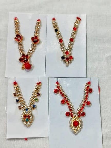 Laddu Gopal Shringar Stone Desighner Malas Colourful Combo Saver (4mala)(Size - Medium)