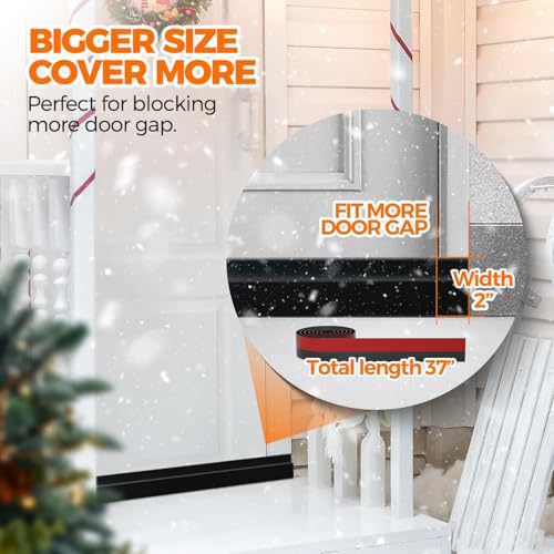 Image of Holikme Door Draft Stopper 2-Pack, Under Door Seal for Bottom Gap Filler
