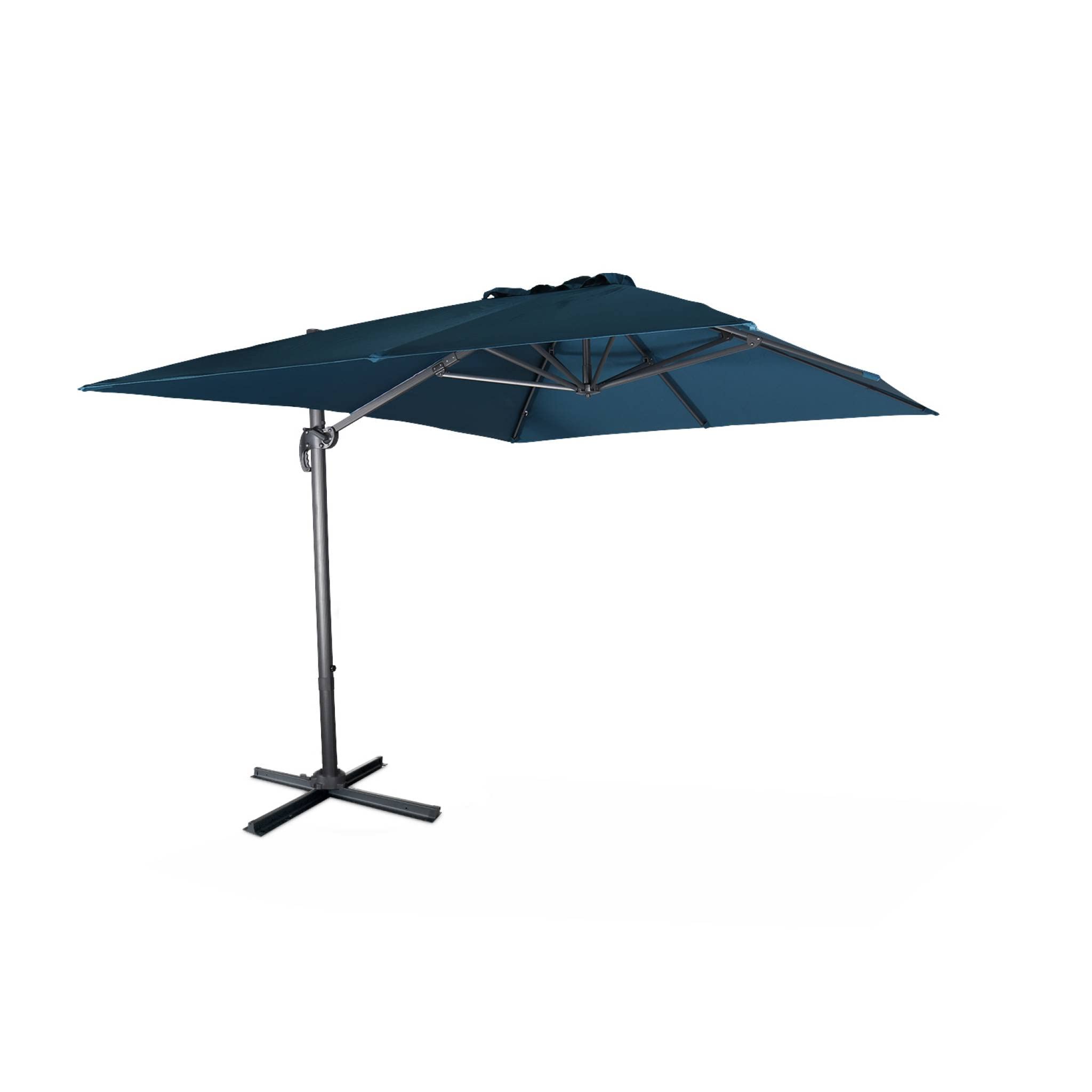 Alice's Garden Sombrilla rectangular de 3 x 4 m – Wimereux – Sombrilla compensada reclinable en 6 posiciones, giratorio de 360°