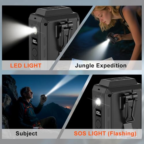 Image of CAZOKASI Personal Waist Clip Fan Rechargeable Wearable Hand Free Wearable Cooler Fan for Traveling Working Outdoor Office (5000mAh / Black)