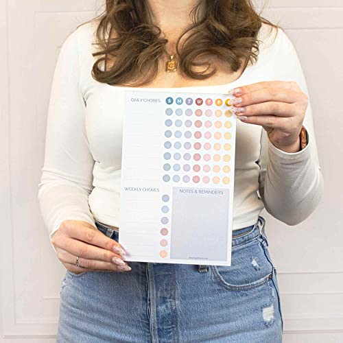 Bloom Daily Planners Magnetic Chore Chart Planning Pad - Daily & Weekly Habit And To Do Tracker With Notes & Reminders For Adults, Teens, And Kids - Family Organizer And Responsibility Reward System - 60 Sheets - 6” X 9”, Pastel #TOP5