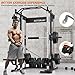 AOTORJAY Smith Machine with 230lbs Weight Plates - All-in-One Home Gym Power Cage with Cable Crossover, LAT Pull-Down, Squat Rack, Leg Press & Training Attachments for Full Body Strength Training