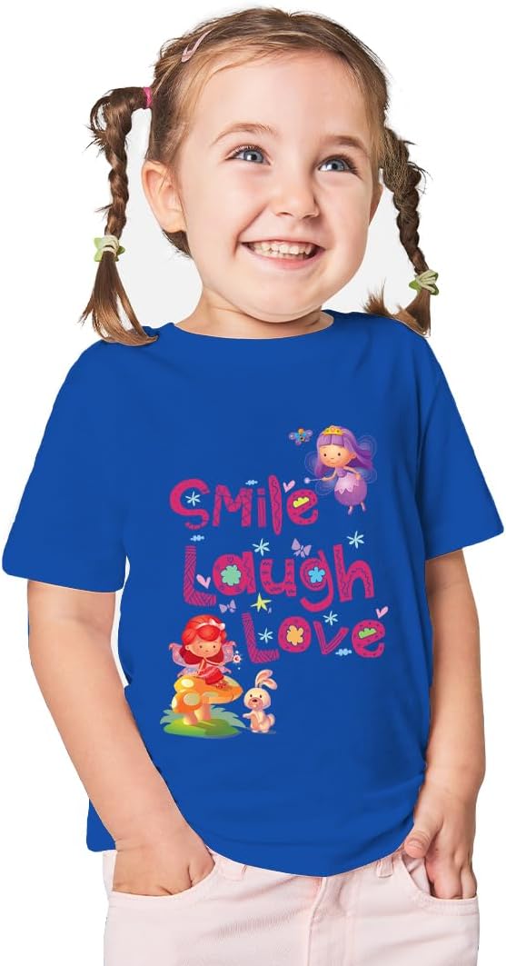 Purple Turtle Colour Fairies Kids' T-Shirt - Smile, Laugh, Love Tshirt - for Infants, Toddlers, Girls || 2 to 6 Year