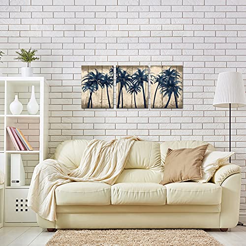 Tableau palmier RyounoArt de 3 pièces pour salon moderne - 5