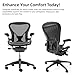 SINOLUXE Upgrade PostureFit Butterfly Lumbar Support Replacement for Herman Miller Aeron Chair,only for Aeron Classic Chair Size A/B/C（Graphite Black）
