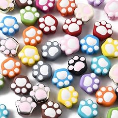 100pcs-Paw Print Beads-9x10x6mm