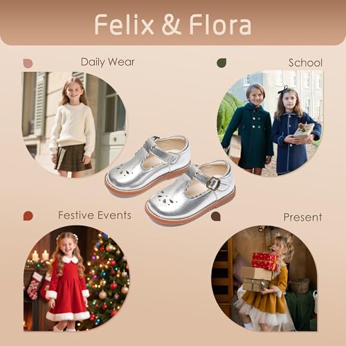 Image of Felix & Flora Toddler Little Girl Mary Jane Dress Shoes - Ballet Flats for Girl Party School Shoes