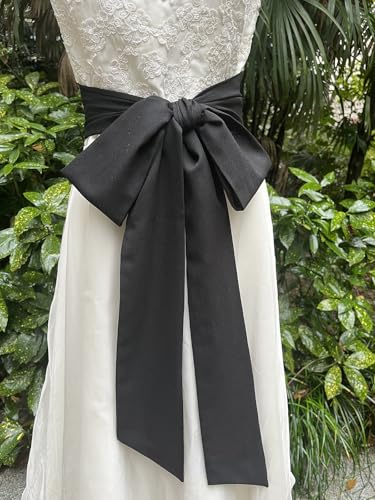 Women Chiffon Sash Corset Belt Waist Bow Tie belt 3.74" Wide for Bridal Wedding Special Occasion Dress3
