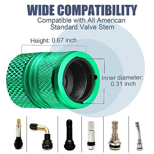 image for AQUAOK Tire Valve Stem Caps - 4 Pack Anti-Corrosion Premium Anodized A
