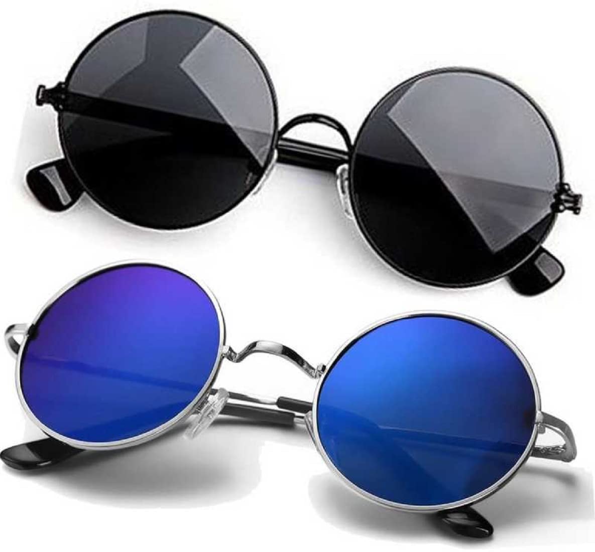 Latest Adult Unisex Stylish Round Metal Combo Pack Of 2 Sunglasses (free size)-image-23