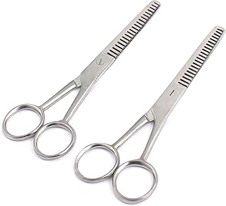 AAProTools Set Of 2 Pcs Professional Barber Double Edge Thinning Scissors 6
