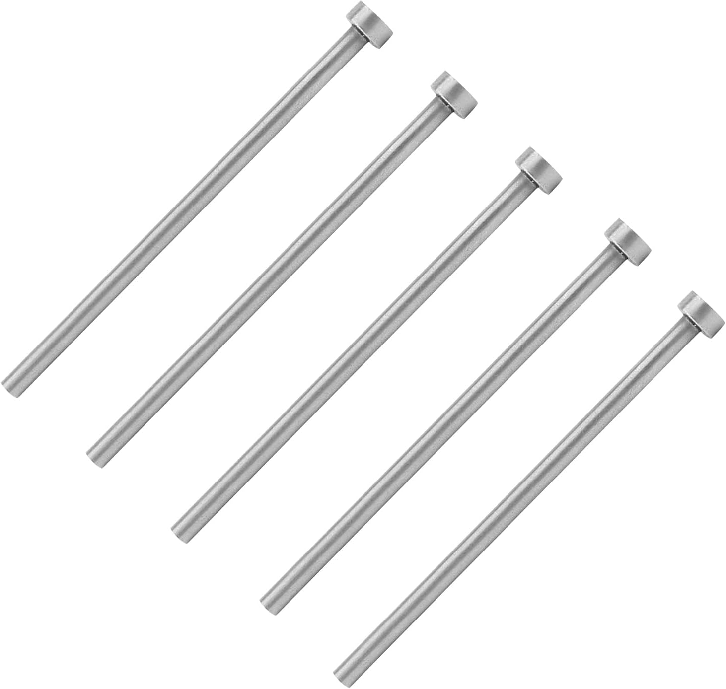 Wenheww 100Pcs Round Tip Punch Pin, 9/32" Dia Ejector Pin Punch 65Mn Steel Straight Ejector Pins 4 inch Long for Mechanical Maintenance Silver Gray
