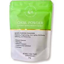 Uhuru Naturals Qasil Powder 20 Grams &ndash; Ancient Somali Beauty Secret, Gentle Deep Cleansing Facial Mask Powder for Beautiful Glowing Skin. Brightens. Detoxifies.