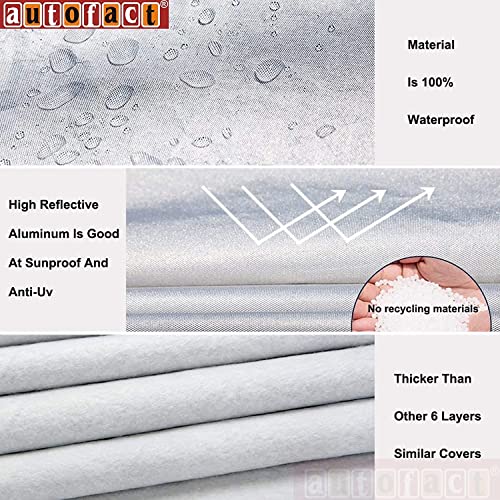 Image of Autofact Waterproof Car Body Cover Compatible with Toyota Innova Hycross with Mirror Pockets (Shinning Silver)