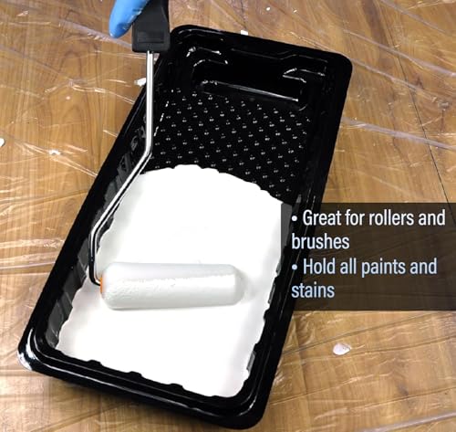 Great Andrew Jumbo Paint Roller Tray Liner 4 Inch, 12 PCS Disposable Small Plastic Paint Trays Liners Perfect for Smaller Projects, DIY Painting etc. (Black) - Thumbnail 6