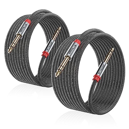 Anyplus Instrument Cable,【3.3Ft/ 1M-2Pack】 6.35Mm Male To Male 1/4 Inch To 1/4 Inch Audio Cable, Fish Wire Braided Trs Cable, For Guitar Cable, Bass, Keyboard, Mixer, Amplifier, Equalizer, Speaker. #TOP3