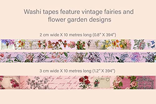 Miniatura 3 de Serenity Fair Cintas adhesivas washi de jardín de hadas (fiesta de té de jardín de rosas vintage de hadas)