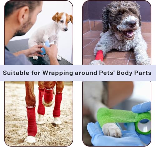 Image of Self Adhesive Bandage Wrap, 6 Pack, 5CM * 4.5M, Cohesive Bandages, Medical Wrap, Elastic Bandage, Self Sticking Tape