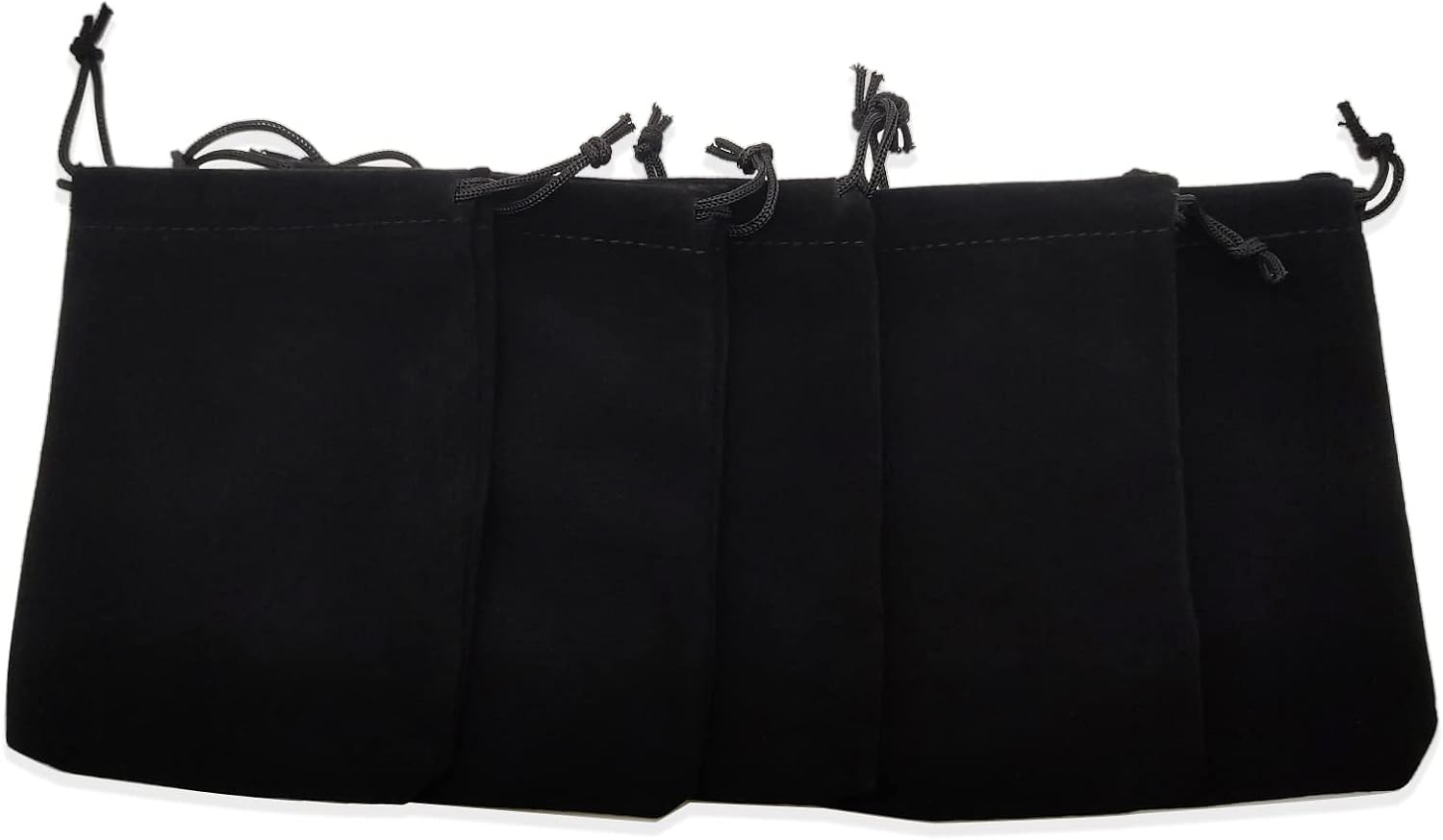 HOSL Velvet Bags with Drawstrings Black Jewelry Pouch Velvet Gift Bags for Earrings Bracelet Necklace Goodies Candy Festival Wedding Party Favor Baby Show Bag (3x4 Inch 200Pcs)