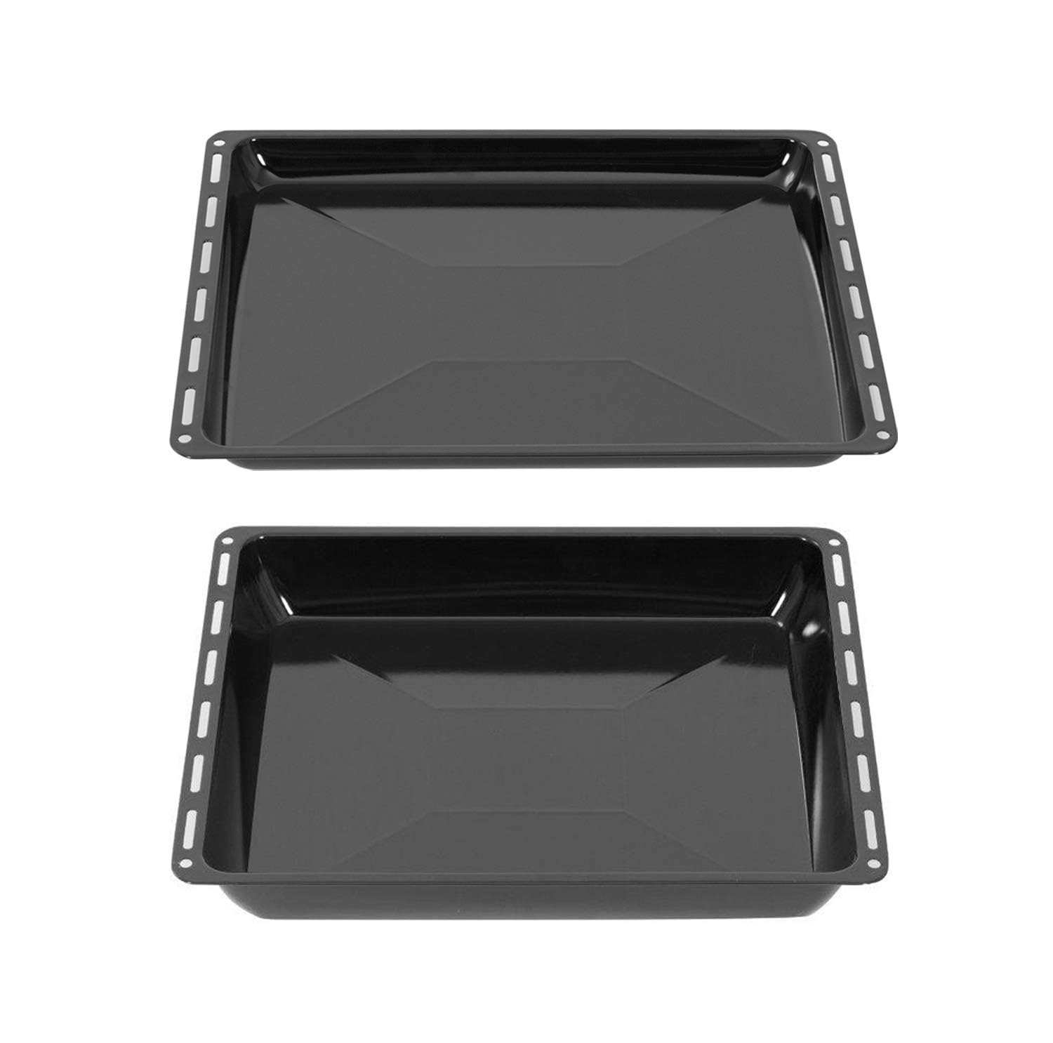 ICQN baking tray 422 x 375 x 31 and 45 mm, enamelled drip tray for oven and stove, suitable for ELECTROLUX, AEG, IKEA, ZANUSSI, JUNO, ZOPPAS scratch-resistant and rust-free