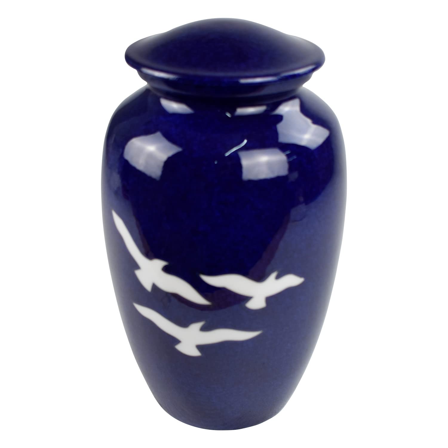 Sterling Ventures Large Cremation Memorial Urn for Adult Human Ashes Screw Lid Design (Soaring Birds)