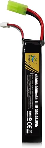 11.1V LiPo Airsoft Batería 2000mAh 30C 3S Batería Recargable con Mini Tamiya Conector para Airsoft Pistolas Rifle Airsoft