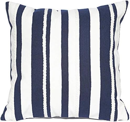 Liora Manne Visions II Marina Stripe Indoor/Outdoor Pillow, 20" X 20" Square, Blue Navy