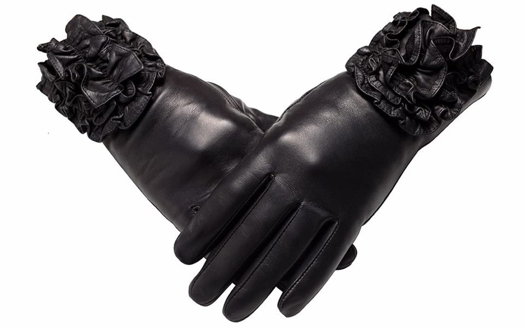 Guanti in pelle moda femminile Guanti invernali da donna floreali e guanti Guanti da polso da ciclismo