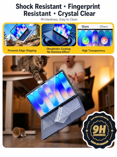 ZOBUU Clear Glitter Case for MacBook Neo 13-inch 2026 A3404, Transparent Starry Hard Shell Cover with Keyboard Cover and Tempered Glass Screen Protector - image 5