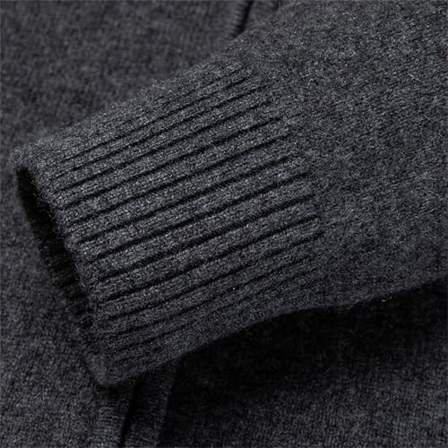 Men's Wool Knit Cardigan Sweater Lapel Long Sleeve Zipper Thick Fall Winter Business Casual Outerwear3