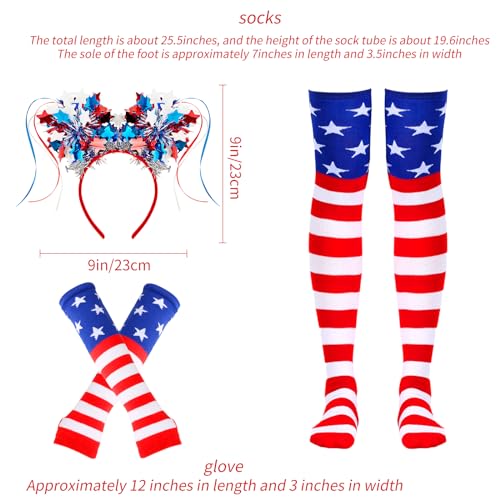 BleSky 4th of July Tutu Set Red White and Blue Tutu Patriotic Costume Accessories Set Independence Day Costume Halloween Cosplay Party for Girl Women
