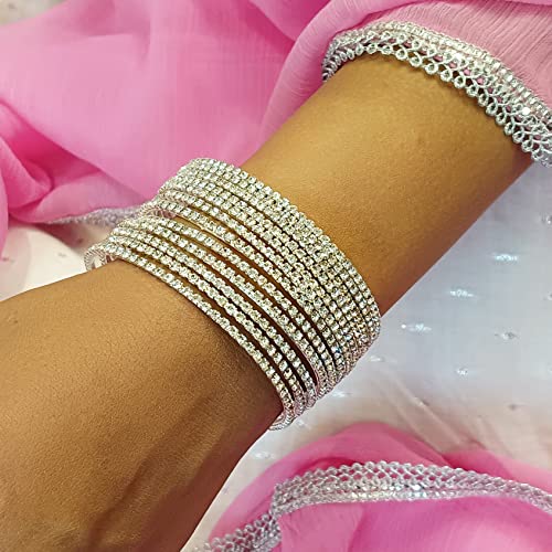 Efulgenz Rhinestone Bracelet Indian CZ Crystal Bangle Wedding Bridal Jewelry Bollywood Bangles for Women4