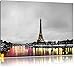 Produktbild Eindruckvoller Eifelturm in Paris schwarz/weiß Format: 80x60 auf Leinwand, XXL riesige Bilder fertig gerahmt mit Keilrahmen, Kunstdruck auf Wandbild mit Rahmen, günstiger als Gemälde oder Ölbild, kein Poster oder Plakat