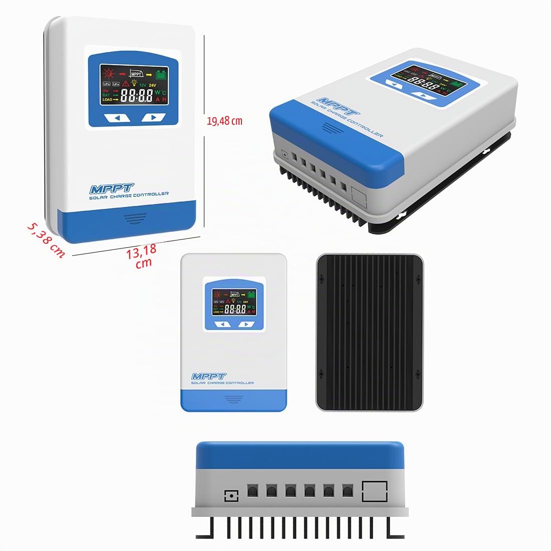 Anern 30A MPPT Contrôleur de Charge Solaire 12/24V de Courant Auto Focus 75V MPPT de suivi de Charge Automatique Paramètre Panneau Solaire Intelligent Régulateur de Charge Solaire