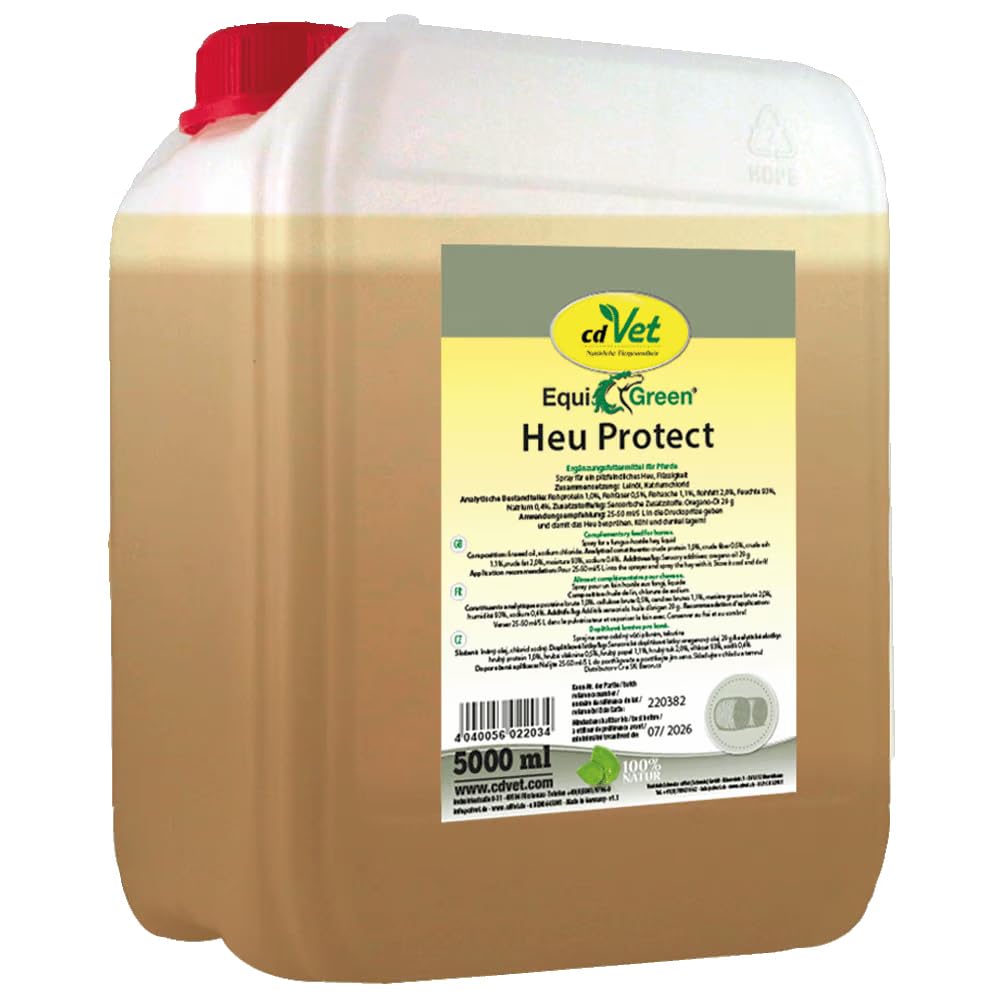 EquiGreen Heu Protect 5 L | Ergänzungsfuttermittel für Pferde - Spray für EIN pilzfeindliches Heu -