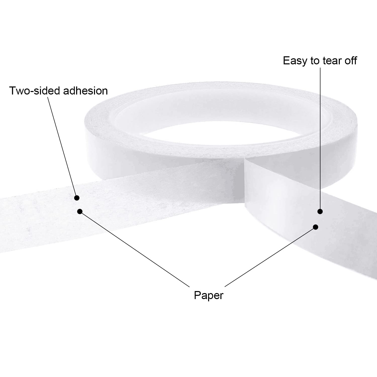 YISUMEI 4 Rolls Double Sided Tape Adhensive Sticky Tapes for Crafts,Gift,Photos,Wallpaper,Card Making-6mmWide and 25m Long - Image 2