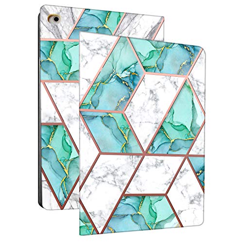 Image of DuraSafe Cases for iPad Mini 7.9 Inch 3rd 2nd 1st Gen [ Mini 3 Mini 2 Mini 1 ] A1599 A1489 A1432 A1599 A1489 A1432 MGYE2HN /A MGNR2HN /A Printed Smart PU Leather Flip Folio Book Cover - Marble Green