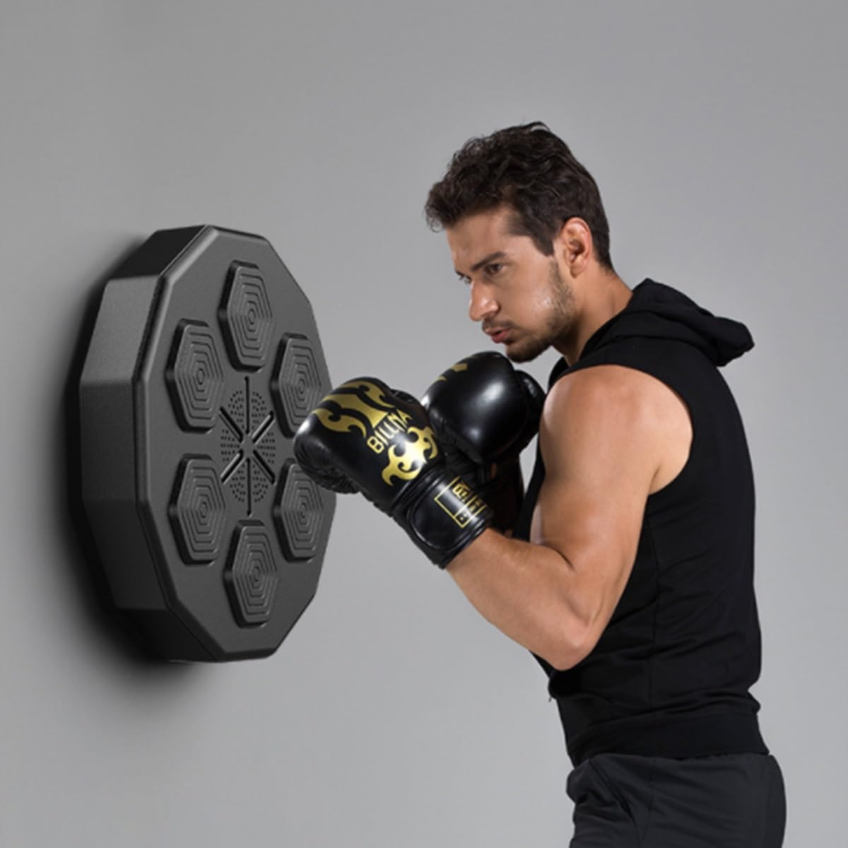 Macchina da boxe con montaggio a parete Musica elettronica da boxe da parete Dispositivi per allenamento di boxe con musica Bluetooth con illuminazione RGB per allenamenti Punzoni Esercizi a casa ( Si