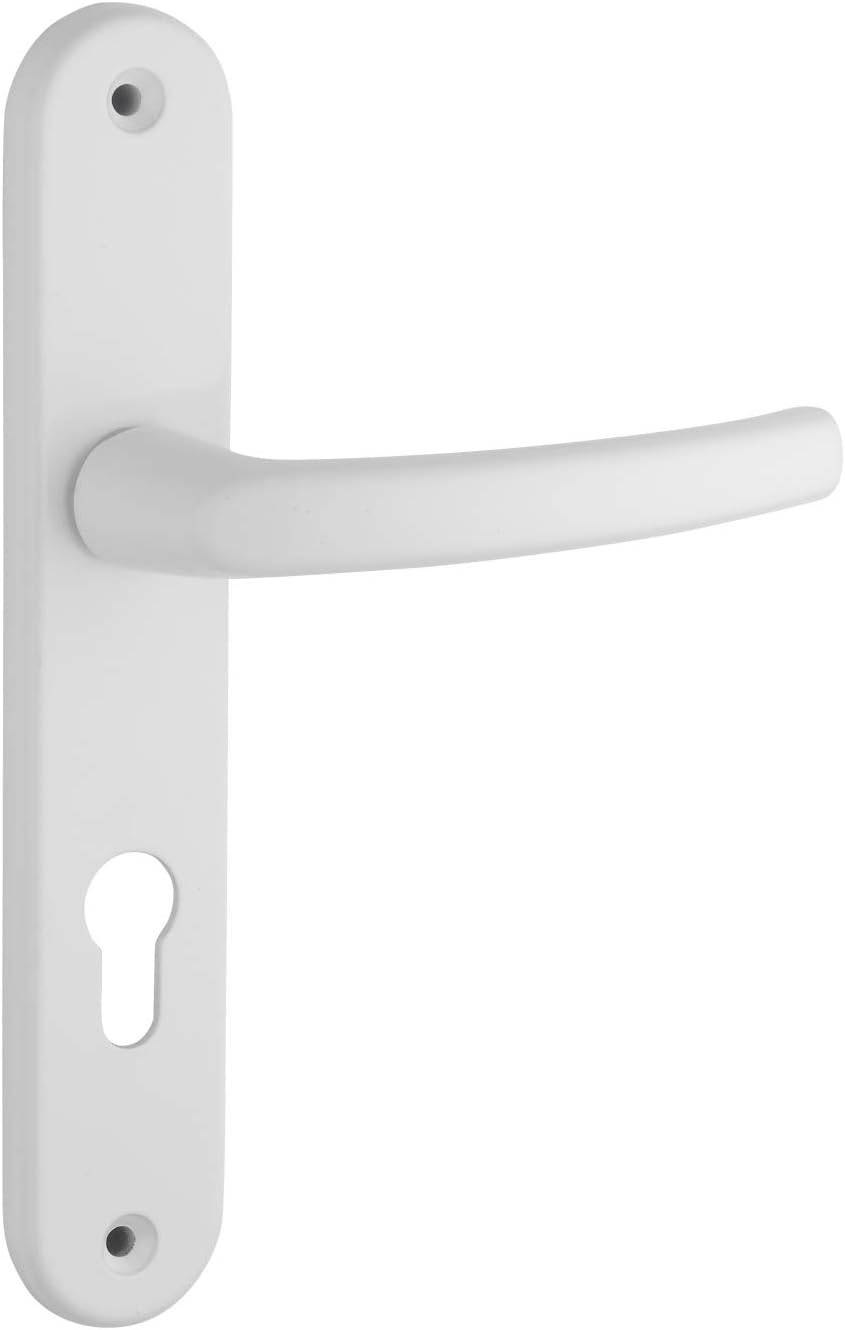 THIRARD - Sultane Front Door Handle Set - Zamak Die Cast - Cylinder Hole - Convenient Use - Spacing 195mm 70mm Center Square 7mm - White Finish - White