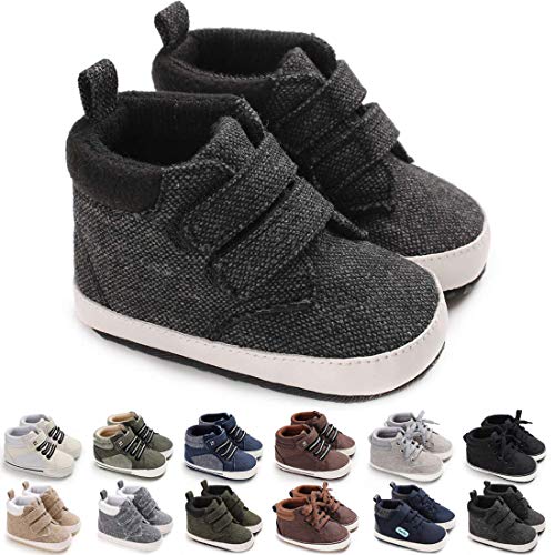 Image of CENCIRILY Baby Boys Girls High Top Sneakers Soft Soles Anti Skid Infant Ankle Shoes Toddler Prewalker First Walking Crib Shoes
