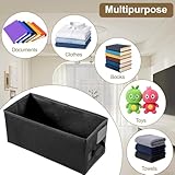WinHUb CD Storage Boxes Set of 4, Foldable CD DVD Organiser with Lids 35x17x14cm, Holds 30 CDs Full Case, 60 Slim Case or 165 Sleeves, Stackable Fabric Disc Storage Bins with Handles for Home Office - Image 4