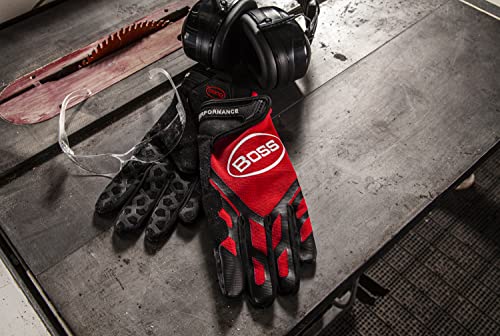 Boss Luva de trabalho masculina extrema de silicone, resistente à abrasão, alta destreza, fecho de p