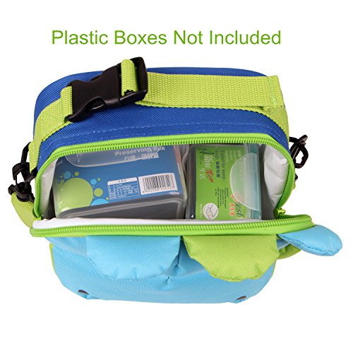 Yodo 3-Way Convertible Playful Insulated Kids Lunch Boxes Carry Bag/Preschool Toddler Backpack For Boys Girls, With Quick Access Front Pouch For Snacks, Dinosaur #TOP4