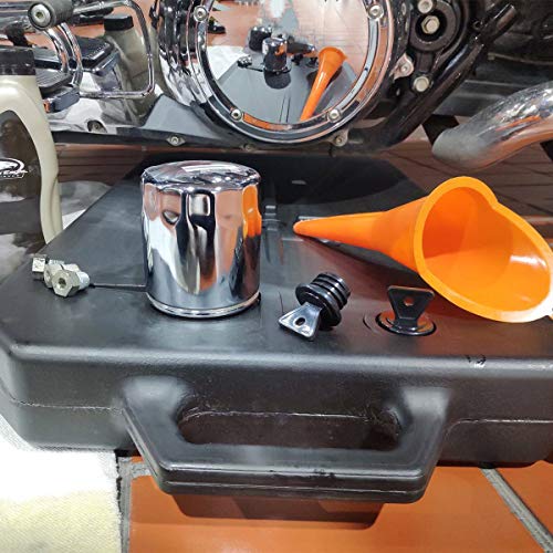 ABS Low Profile Oil Drain Pan W/Spout For Harley Davidson Honda Yamaha Kawasaki - Thumbnail 5
