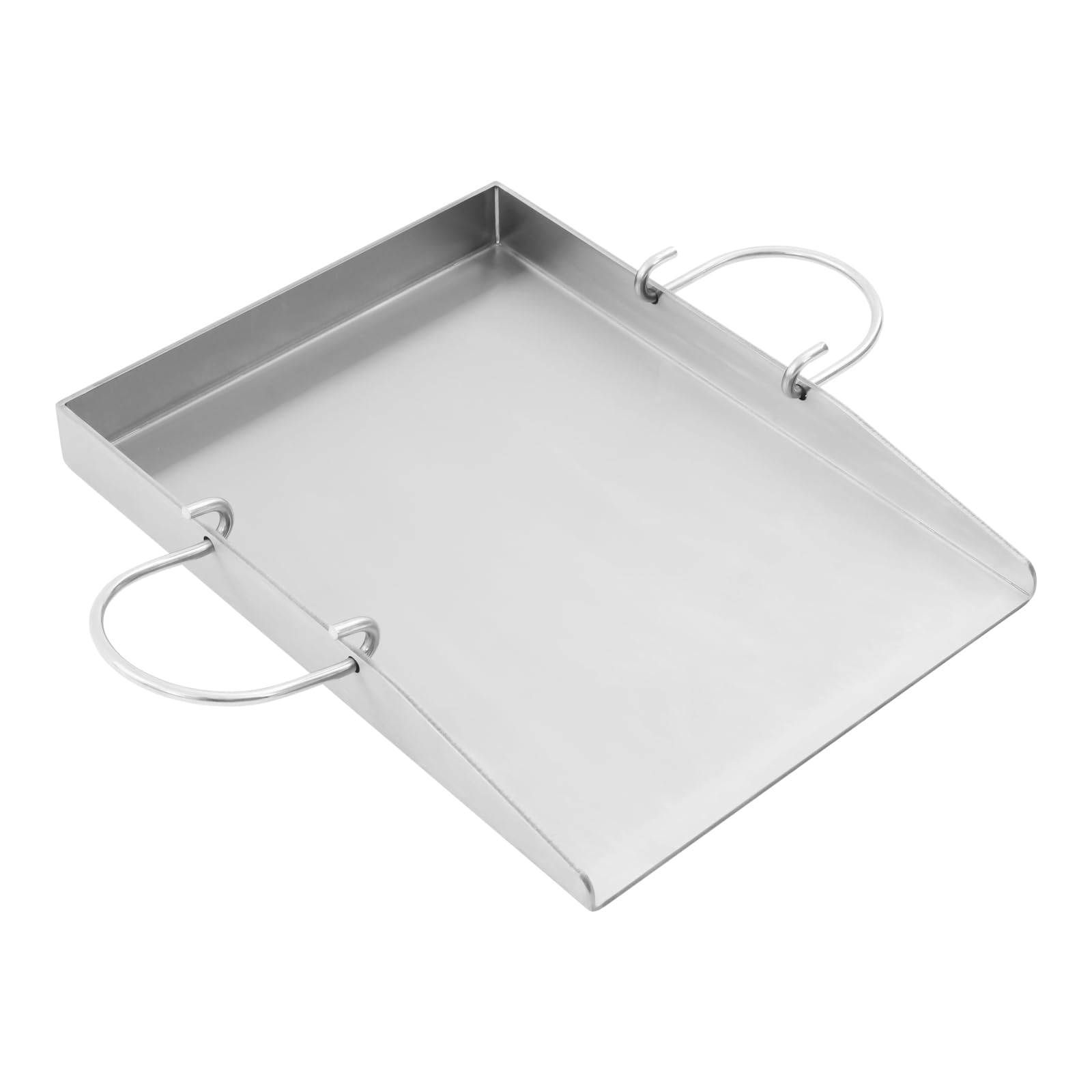 WooDerson Piastra per barbecue in acciaio inox Plancha, 40 x 30 cm, piastra per barbecue con manici rimovibili, piastra per barbecue a gas e a carbonella, indeformabile