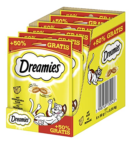Dreamies Katzensnacks Käse + 50 % Gratis, 6 Packungen (6 x 90 g) Cover