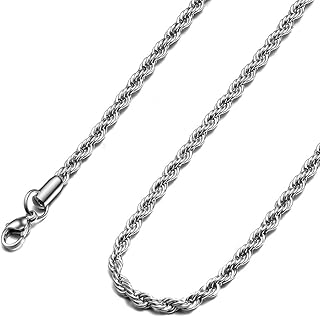 Rope Chain Necklace Stainless Steel Chain for Men Twist Chain Necklace for Women